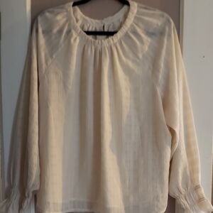 LOFT Cream Blouse with Elegant Design